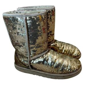 UGG Gold Sequin Short Woman Size 7 Boots